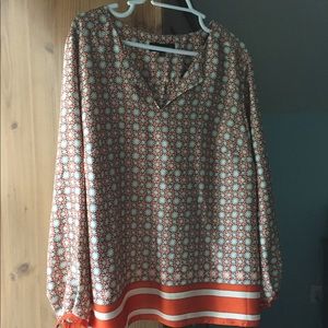 Jones New York silky orange blouse